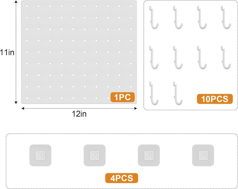 DAIMOT Pegboard Combination Kit - Pegboards and Accessories Modular Hanging for Wall Organizer, Crafts Organization, Ornaments Display, Nursery Storage, Peg Board - Image 3